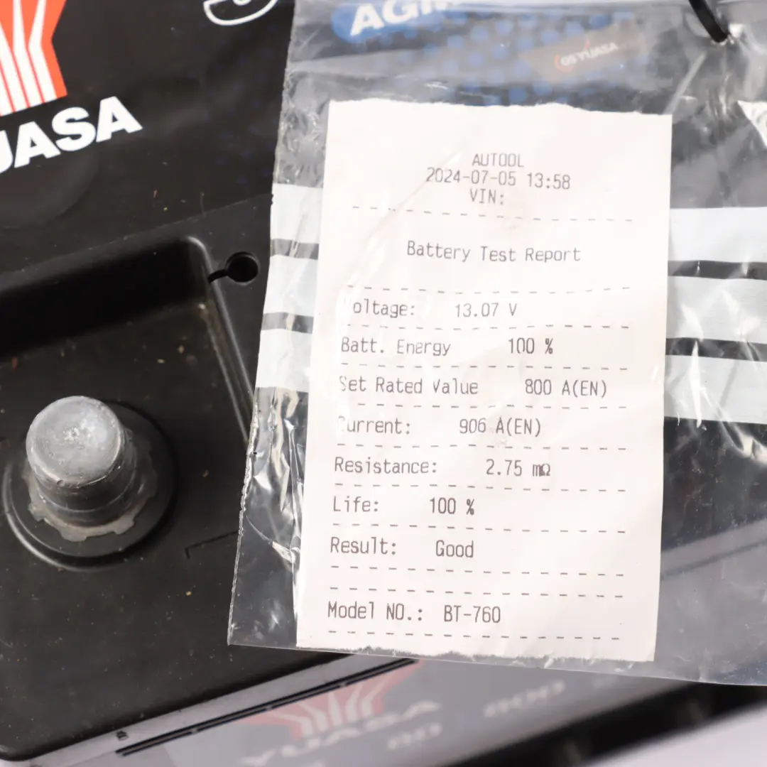 YUASA YBX 9000 AGM Start Stop 12V Accumulator Battery 80Ah 800A YBX9115