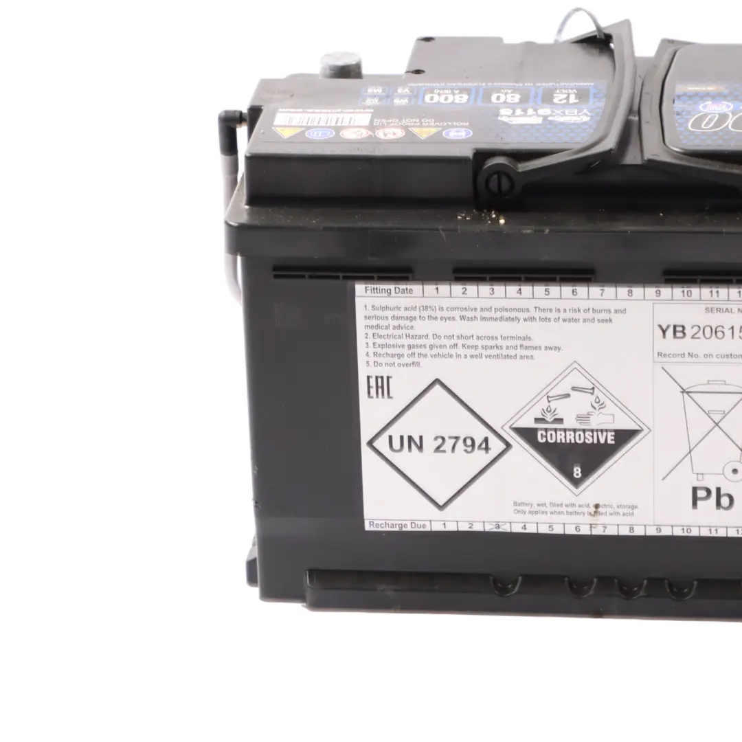 YUASA YBX 9000 AGM Start Stop 12V Accumulator Battery 80Ah 800A YBX9115
