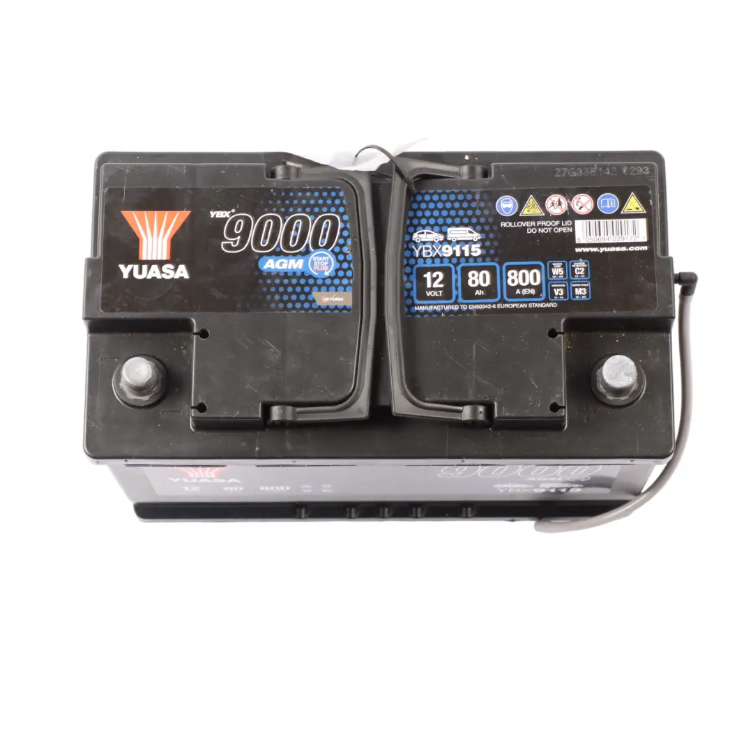 YUASA YBX 9000 AGM Start Stop 12V Accumulator Battery 80Ah 800A YBX9115
