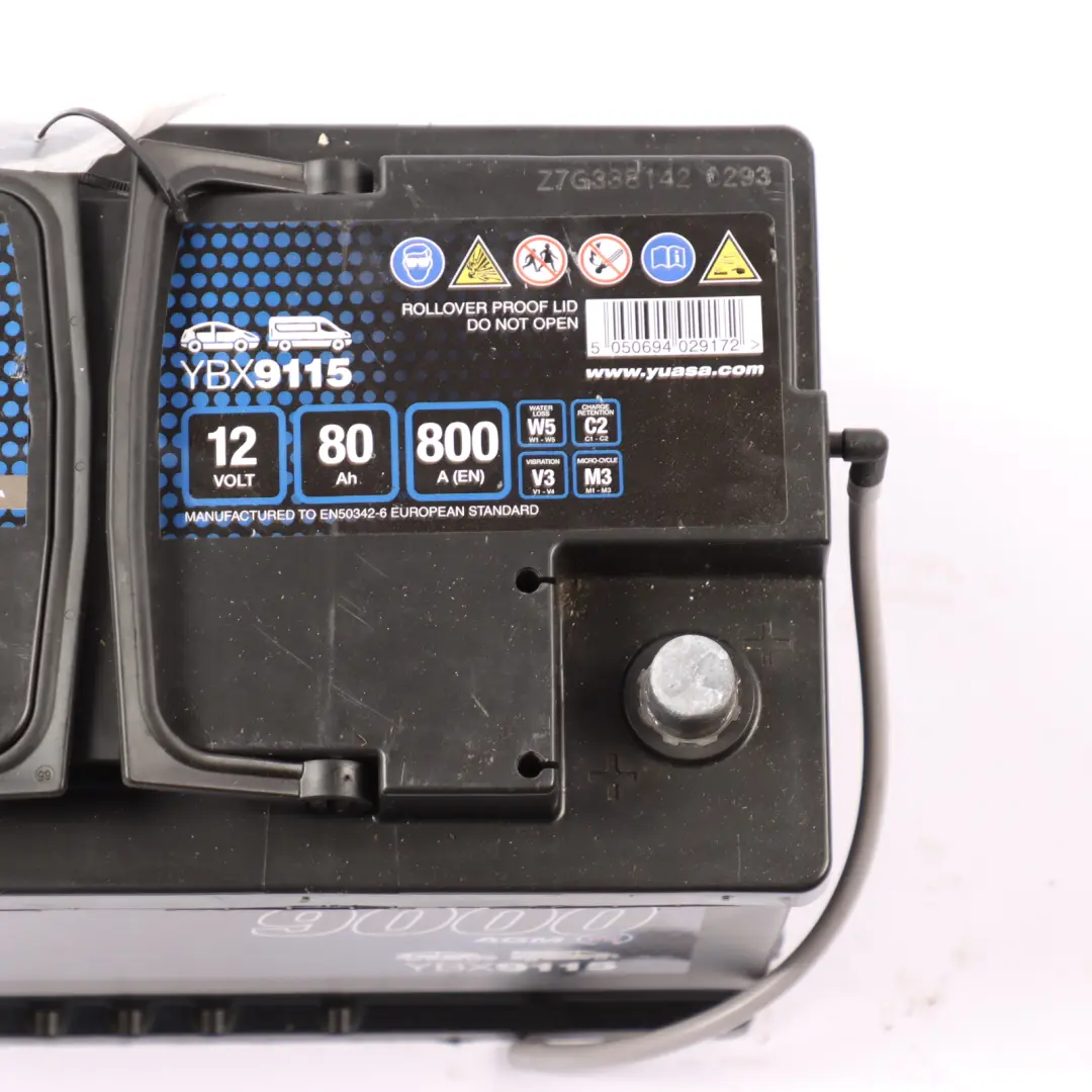 YUASA YBX 9000 AGM Start Stop 12V Accumulator Battery 80Ah 800A YBX9115