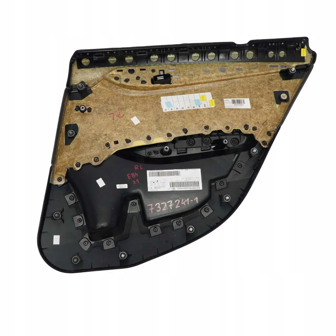 Fila E84 Pannello Porta Posteriore SX Tessuto Antracite Effetto Argento per BMW X1 con numero di parte 7327241 BMW X1 Fila E84 Pannello Porta Posteriore SX Tessuto Antracite Effetto Argento - SKU 7327241-1 - Numero di parte 7327241