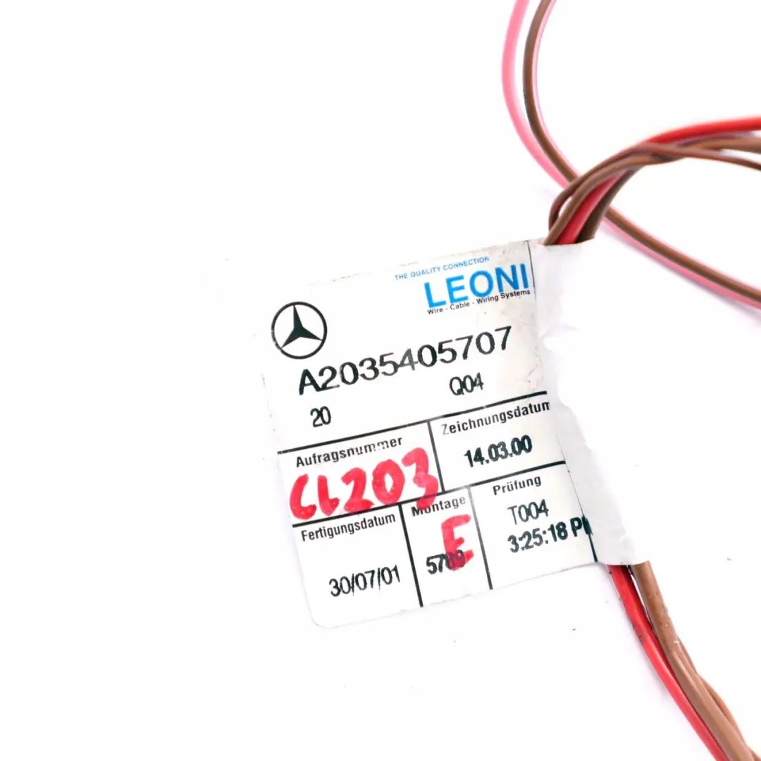 Porta anteriore sinistra destra cablaggio cablaggio per Mercedes CL203 con numero di parte A2035405707 Mercedes CL203 Porta anteriore sinistra destra cablaggio cablaggio - SKU A2035405707 - Numero di parte A2035405707