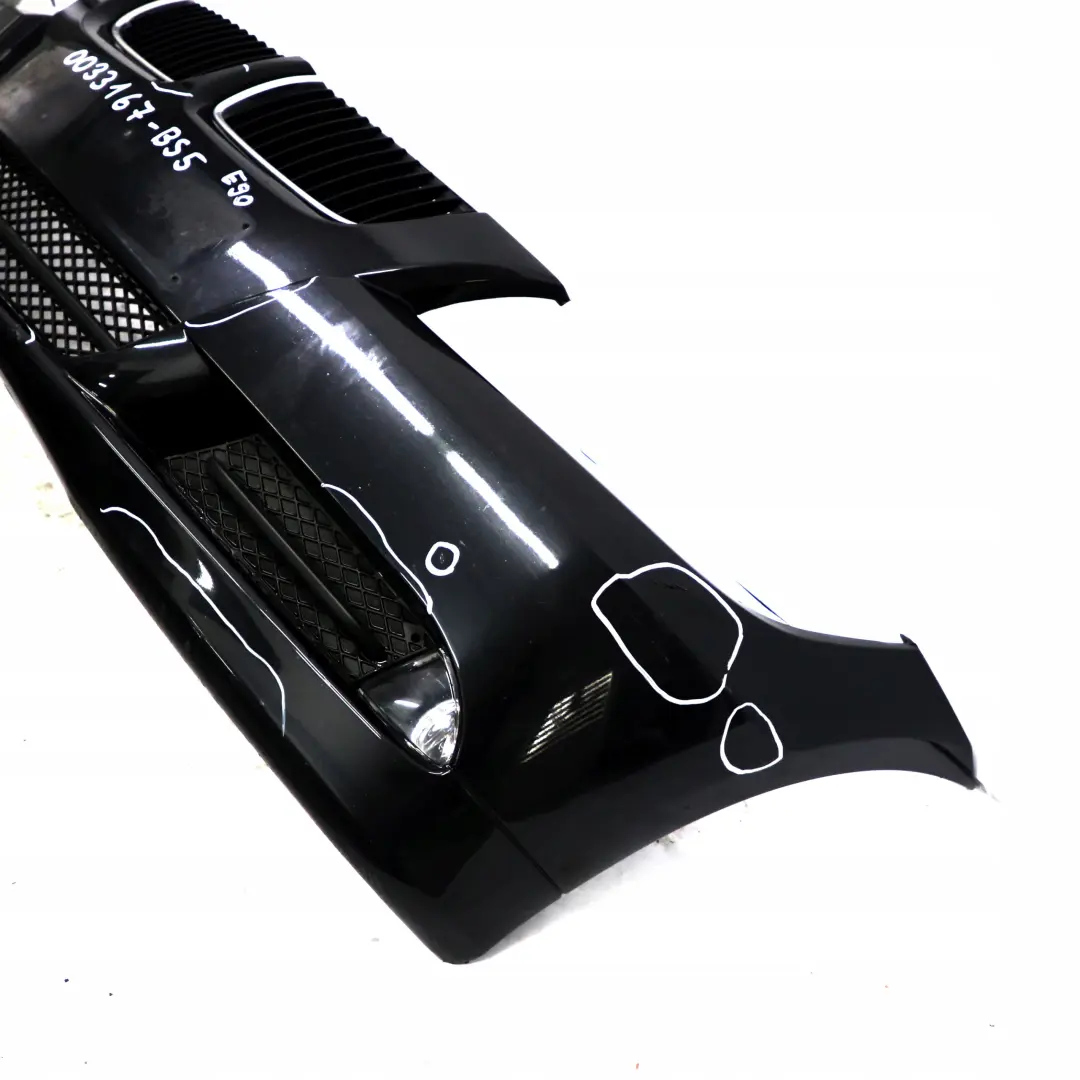 Front Bumper Trim Panel Complete Black Sapphire Metallic to BMW 3 Series E90 E91 5 with Part number 33167 BMW 3 Series E90 E91 5 Front Bumper Trim Panel Complete Black Sapphire Metallic - SKU 0033167-BS5 - Part number 33167