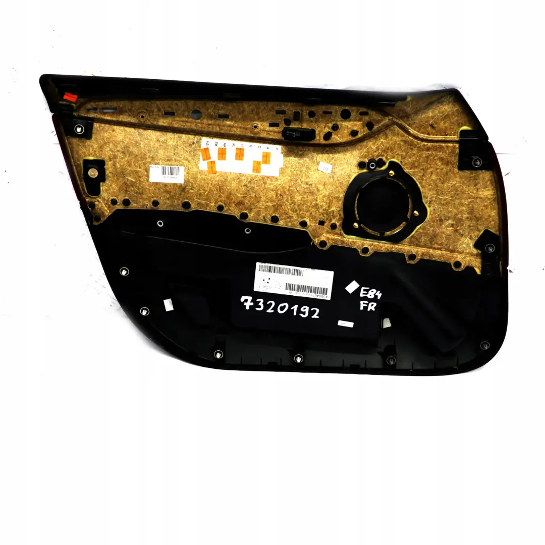 Delantero Derecho Forro Tarjeta Puerta Tela Tela Rojo Bermellon para BMW X1 E84 con número de pieza 7320192 BMW X1 E84 Delantero Derecho Forro Tarjeta Puerta Tela Tela Rojo Bermellon - SKU 7320192 - Número de pieza 7320192