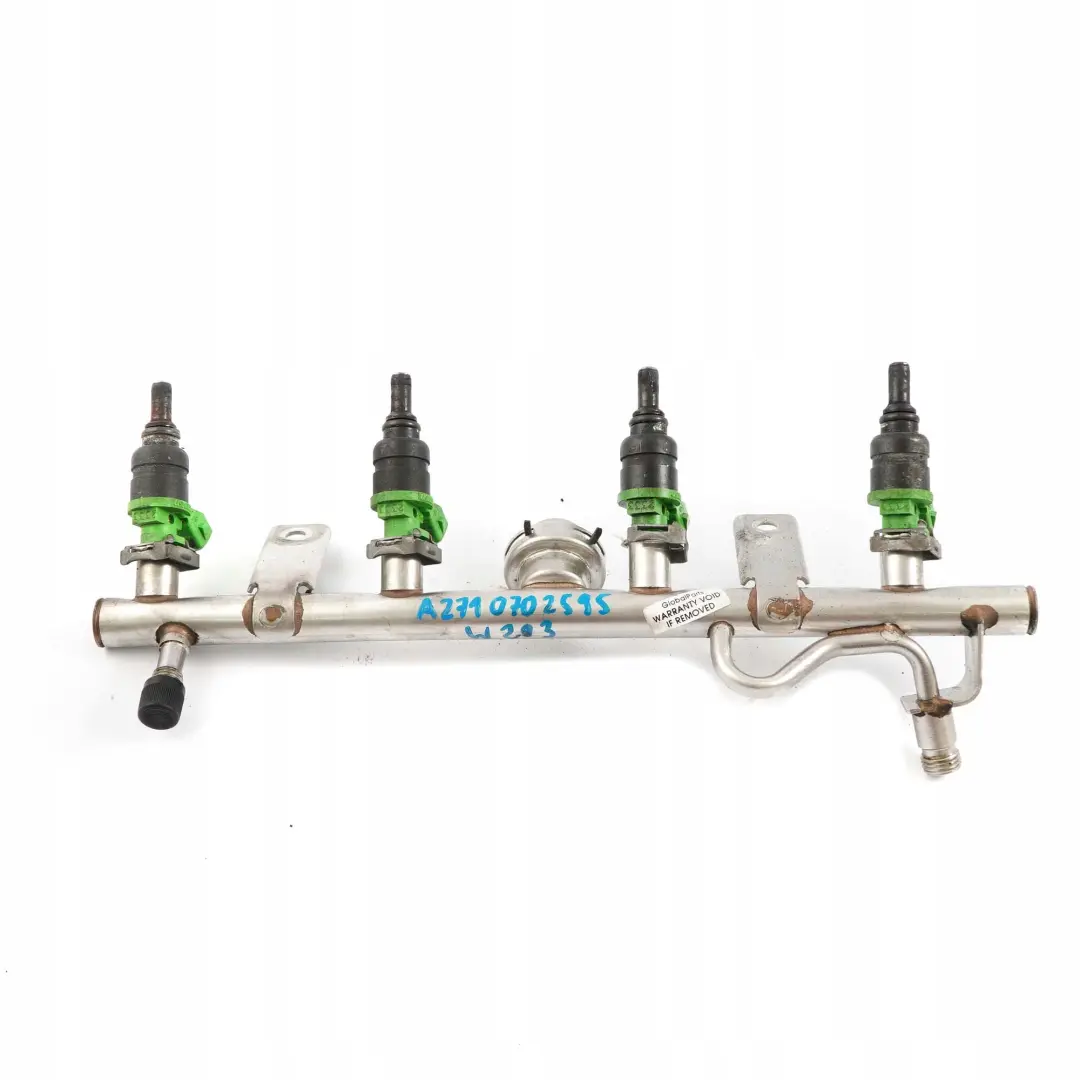 Mercedes-Benz C E Class W203 W211 Kompressor M271 Petrol Fuel Injector Rail to with Part number A2710702595 Mercedes-Benz C E Class W203 W211 Kompressor M271 Petrol Fuel Injector Rail - SKU A2710702595 - Part number A2710702595