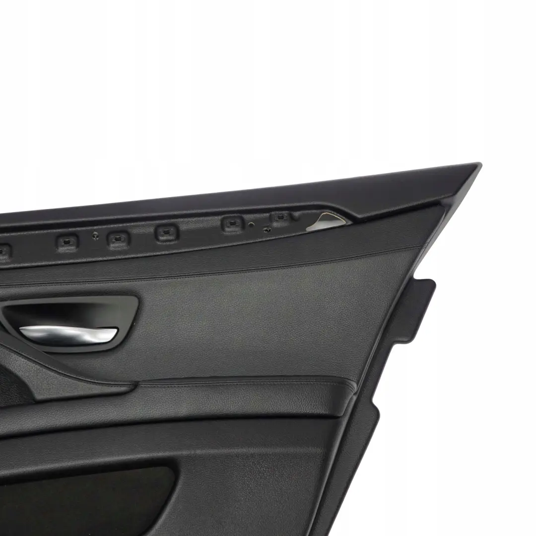 Right O/S Door Card Lining Trim Panel Black Leather to BMW 5 F10 F11 Rear with Part number 7273280 BMW 5 F10 F11 Rear Right O/S Door Card Lining Trim Panel Black Leather - SKU 7273280 - Part number 7273280