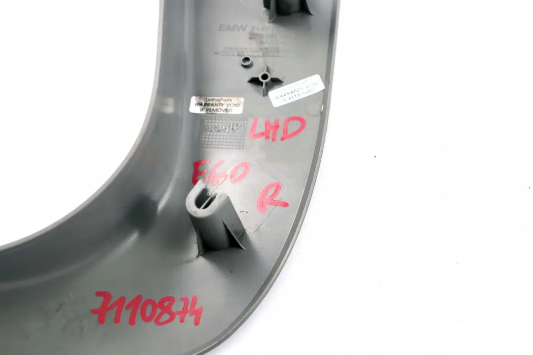 Lateral Trim Panel Front Right O/S Leg Room Grey to BMW 5 Series E60 E61 with Part number 7111188 BMW 5 Series E60 E61 Lateral Trim Panel Front Right O/S Leg Room Grey - SKU lhd-7110874 - Part number 7111188