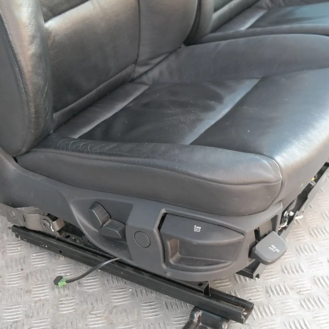 BMW 5 SERIES E60 E61 Black Leather Interior Front Seats Driver Passenger Side - SKU E60 E61 Black Leather Front Seats - Part number E60 E61 Black Leather Front Seats