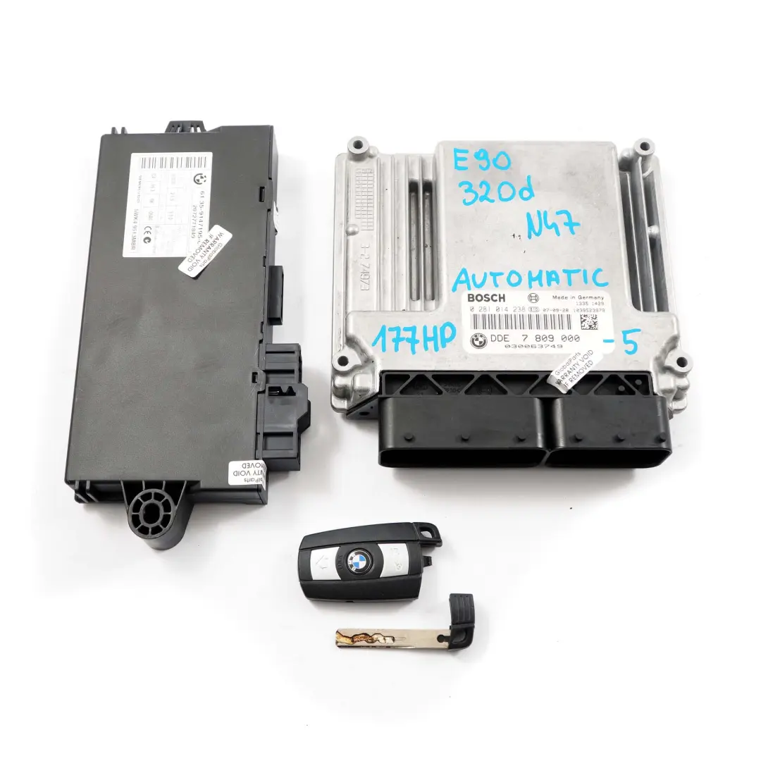 BMW E60 E87 E90 120d 320d 520d N47 ECU Kit DDE CAS3 + Key Automatic - SKU 7809000-5 - Part number 7809000