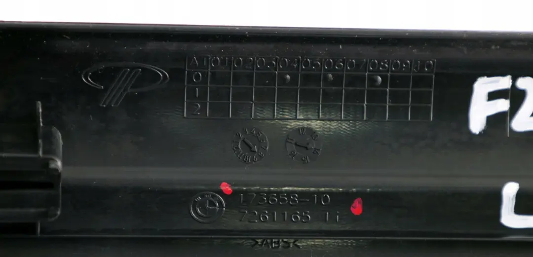 Front Left Entrance Cover Trim Strip N/S Black to BMW F21 F22 F23 LCI with Part number 7339621 BMW F21 F22 F23 LCI Front Left Entrance Cover Trim Strip N/S Black - SKU 7339621 - Part number 7339621