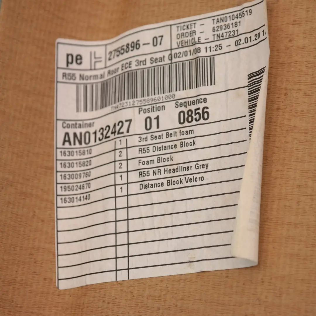 Podsufitka szara do MINI R55 Clubman o numerze 2755898 MINI R55 Clubman Podsufitka szara - SKU 2755898 - Numer Części 2755898