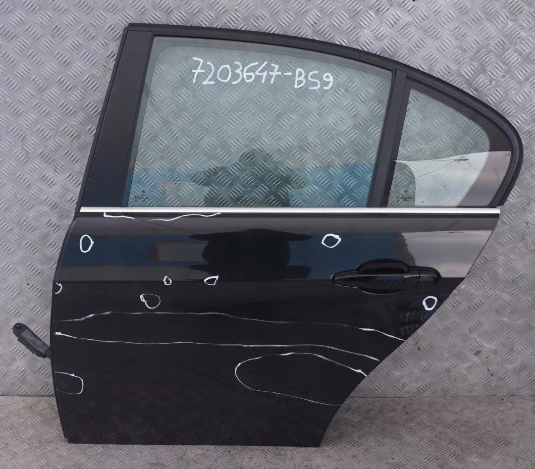Door Rear Left N/S Black Sapphire Metallic - 475 to BMW 3 SERIES 9 E90 E90N with Part number 7203647 BMW 3 SERIES 9 E90 E90N Door Rear Left N/S Black Sapphire Metallic - 475 - SKU 7203647-BS9 - Part number 7203647