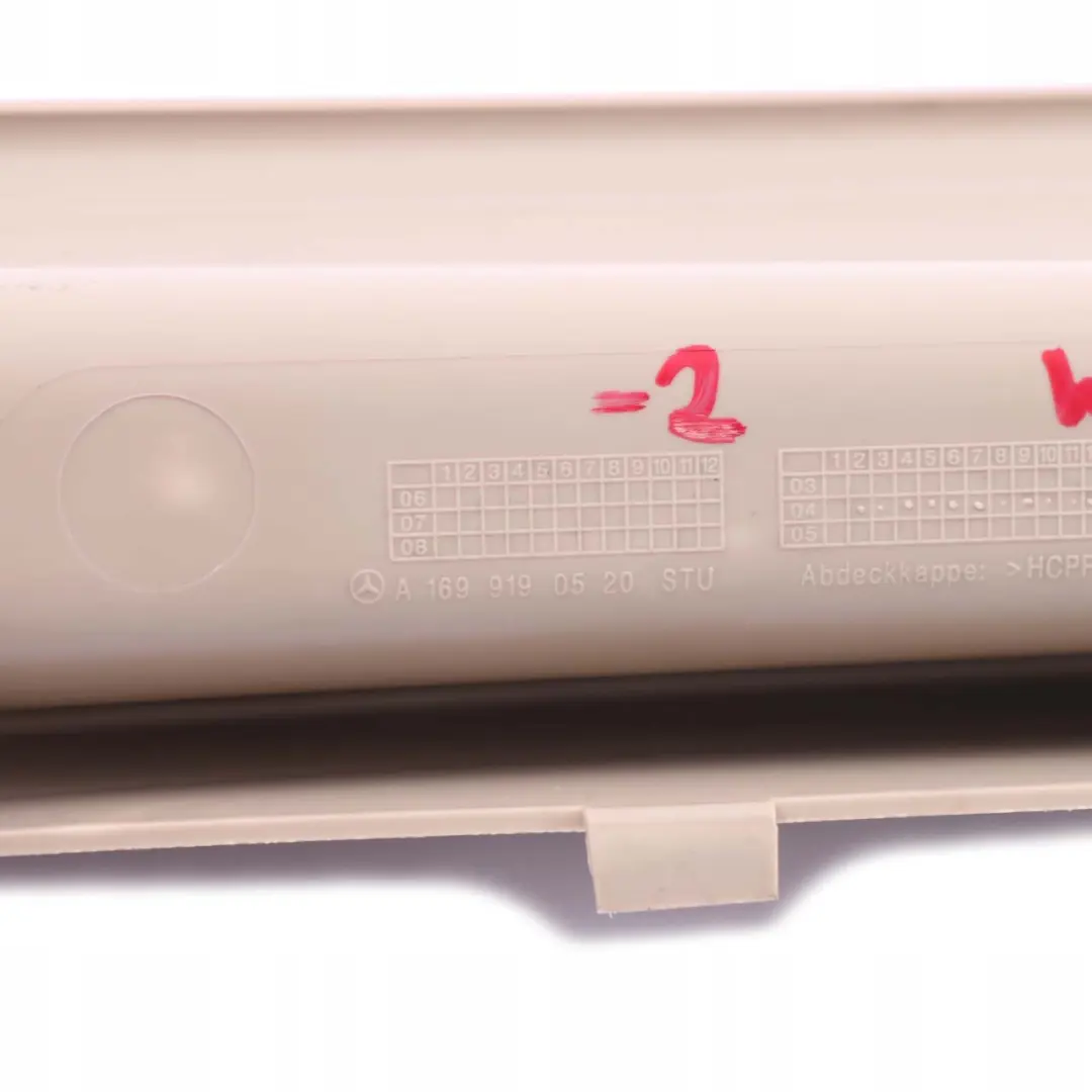 Left N/S Seat Cover Storage Cover Trim to Mercedes A-Class W169 W245 with Part number A1699190520 Mercedes A-Class W169 W245 Left N/S Seat Cover Storage Cover Trim - SKU A1699190520 - Part number A1699190520