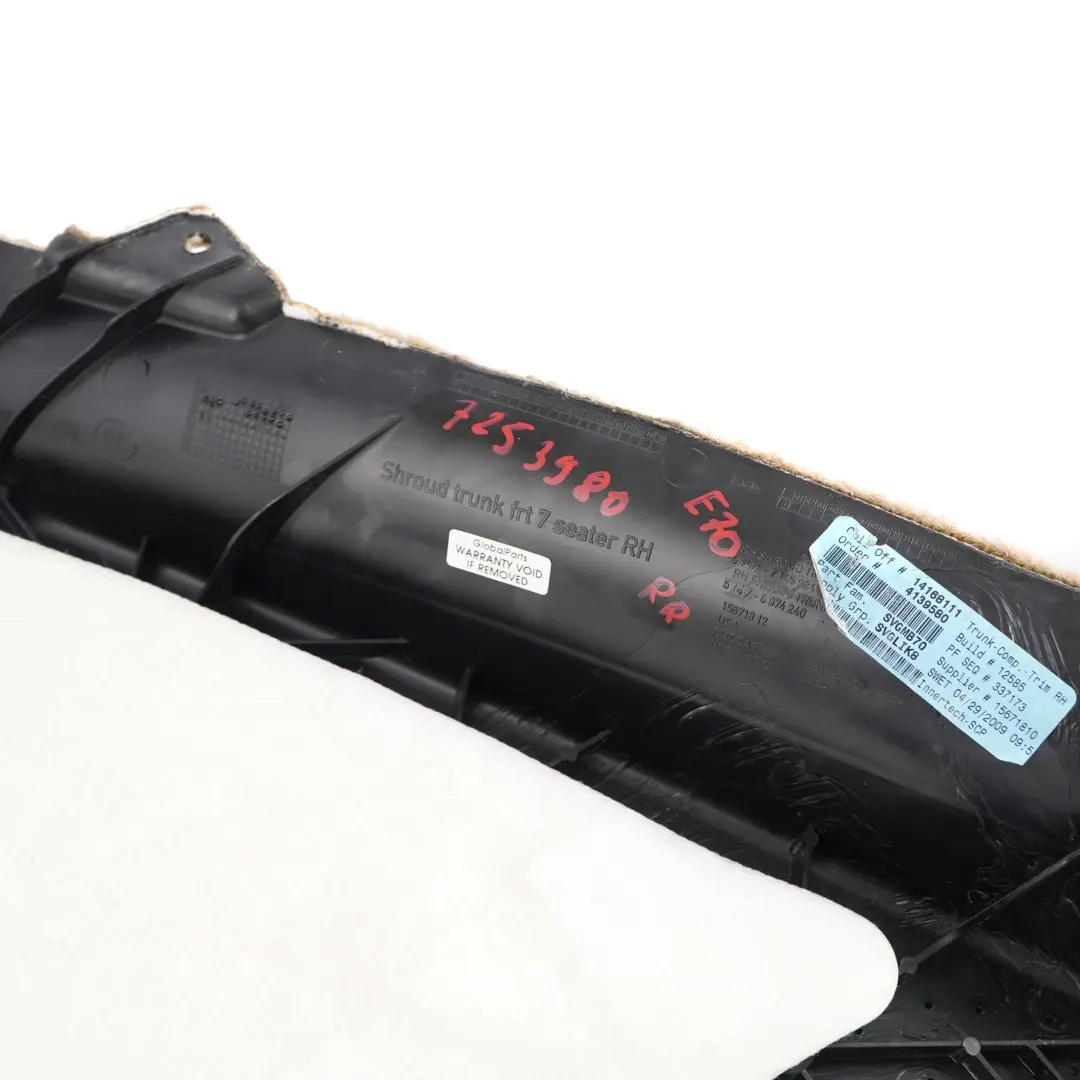 BMW X5 er E70 Verkleidung Gepäckraum Links Beige - SKU 7253980 - Teilenummer 7253980