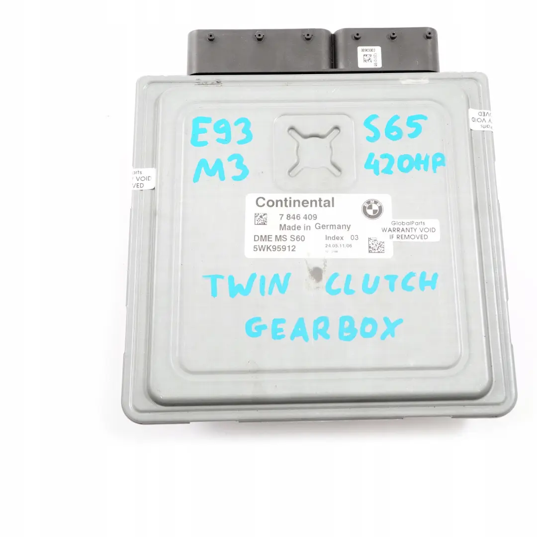 S65 420HP ECU Unidad Control Kit DME Llave CAS3 para BMW E90 E92 E93 M3 Motor con número de pieza 7846409 BMW E90 E92 E93 M3 Motor S65 420HP ECU Unidad Control Kit DME Llave CAS3 - SKU 7846409-1 - Número de pieza 7846409