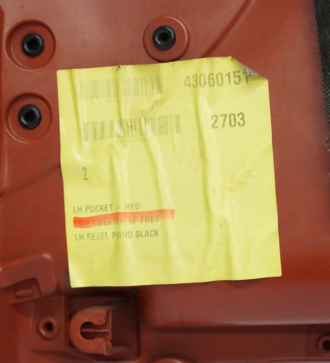 Mini R56 Seiten Verkleidung Hinten Links Türverkleidung Redwood Red Rot - SKU 2756053 - Teilenummer 2756053