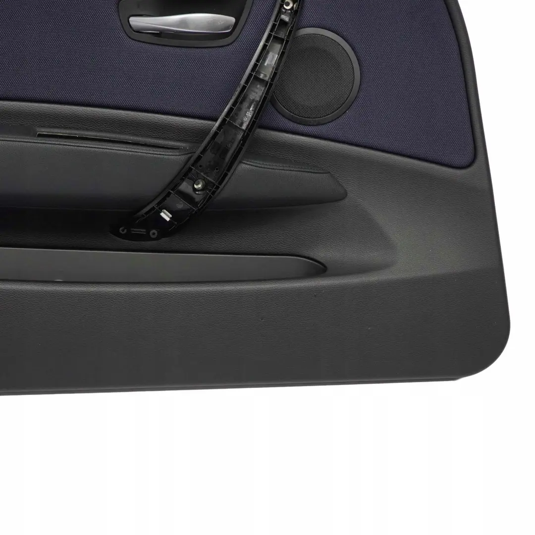 Puerta Revestimiento Tarjeta Tela Delantero Izquierdo Red Monaco Azul para BMW E81 con número de pieza 9121235 BMW E81 Puerta Revestimiento Tarjeta Tela Delantero Izquierdo Red Monaco Azul - SKU 9121235 - Número de pieza 9121235