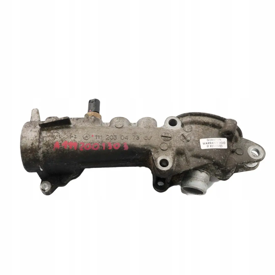 Mercedes-Benz C E W202 W203 W210 M111 Coolant Thermostat Housing A1112030473 to with Part number A1112001303 Mercedes-Benz C E W202 W203 W210 M111 Coolant Thermostat Housing A1112030473 - SKU A1112001303 - Part number A1112001303