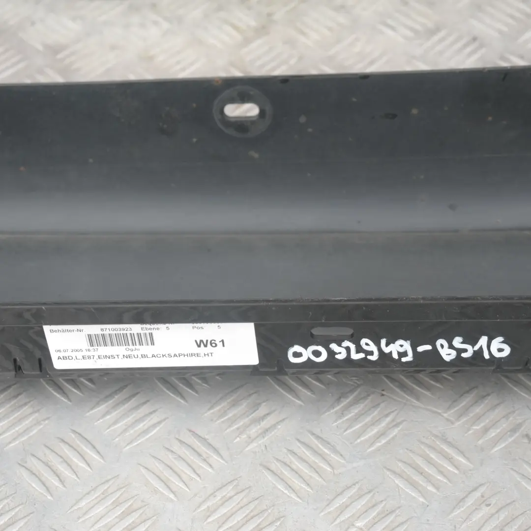 Bas de Porte Couverture Seuil a Gauche Black Sapphire Metallique pour BMW 1 E87 à propos du numéro de pièce 32949 BMW 1 E87 Bas de Porte Couverture Seuil a Gauche Black Sapphire Metallique - SKU 0032949-BS16 - Numéro de pièce 32949