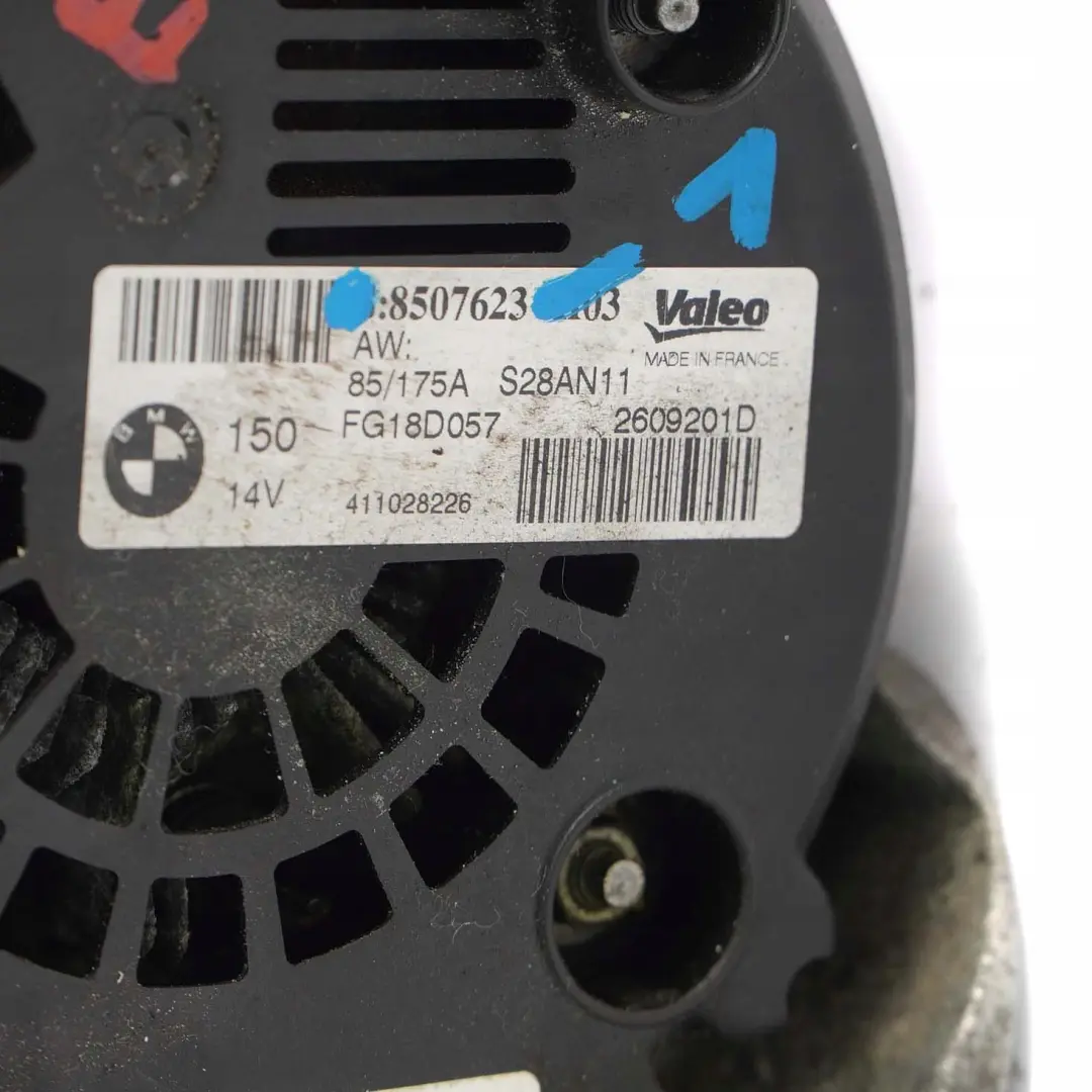 BMW E90 E91 E92 E93 LCI Diesel Alternator Generator Valeo 175A 150 14V - SKU 8507623-1 - Part number 8507623