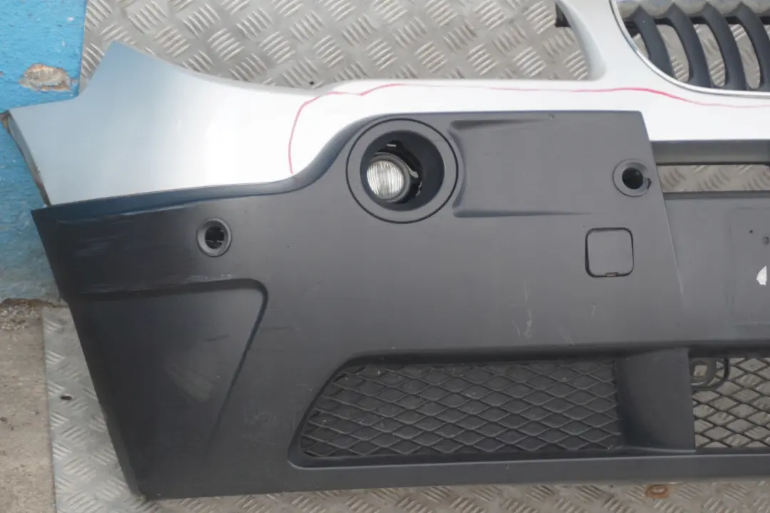 BMW X3 Series E83 Complete Front Bumper PDC Titansilber Titan Silver Metallic - SKU 0302439-TS - Part number 0302439