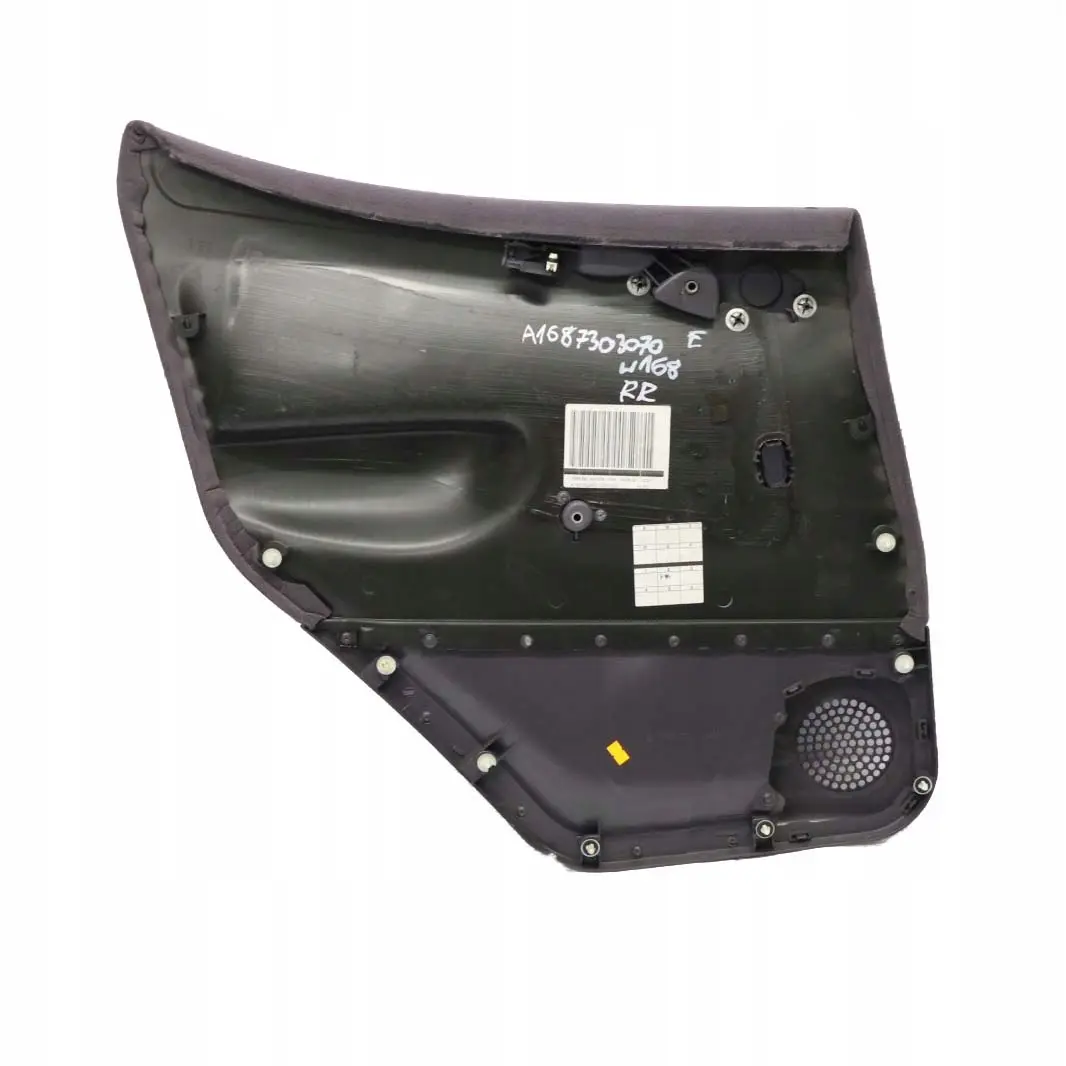 Mercedes-Benz A-Class W168 Rear Right O/S Door Card Trim Panel Cloth Slate Grey to with Part number A1687303070 Mercedes-Benz A-Class W168 Rear Right O/S Door Card Trim Panel Cloth Slate Grey - SKU A1687303070 - Part number A1687303070