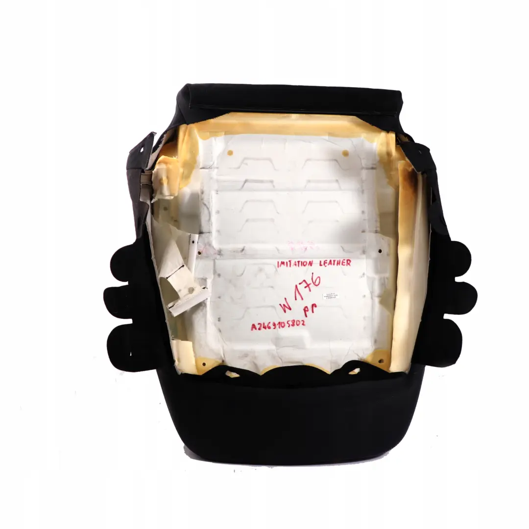 Schienale Sedile Anteriore Mercedes W176 W246 Rivestimento Finta Pelle Nero per con numero di parte A2469105802 Schienale Sedile Anteriore Mercedes W176 W246 Rivestimento Finta Pelle Nero - SKU A2469105802 - Numero di parte A2469105802