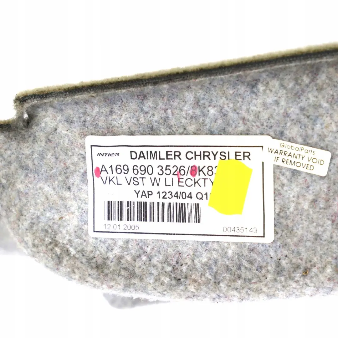 Mercedes-Benz W169 Coffre Couverture a Gauche Beige pour à propos du numéro de pièce A1696903526 Mercedes-Benz W169 Coffre Couverture a Gauche Beige - SKU A1696903526 - Numéro de pièce A1696903526