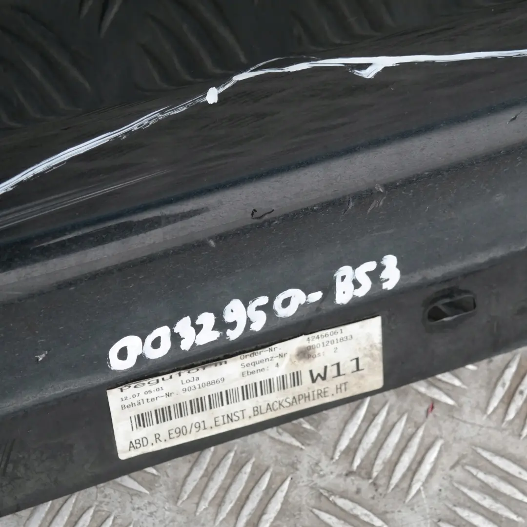 BMW 3 SERIES E90 E91 Sill Strip Side Skirt Right O/S Black Sapphire Metallic 475 - SKU 0032950-BS3 - Part number 32950