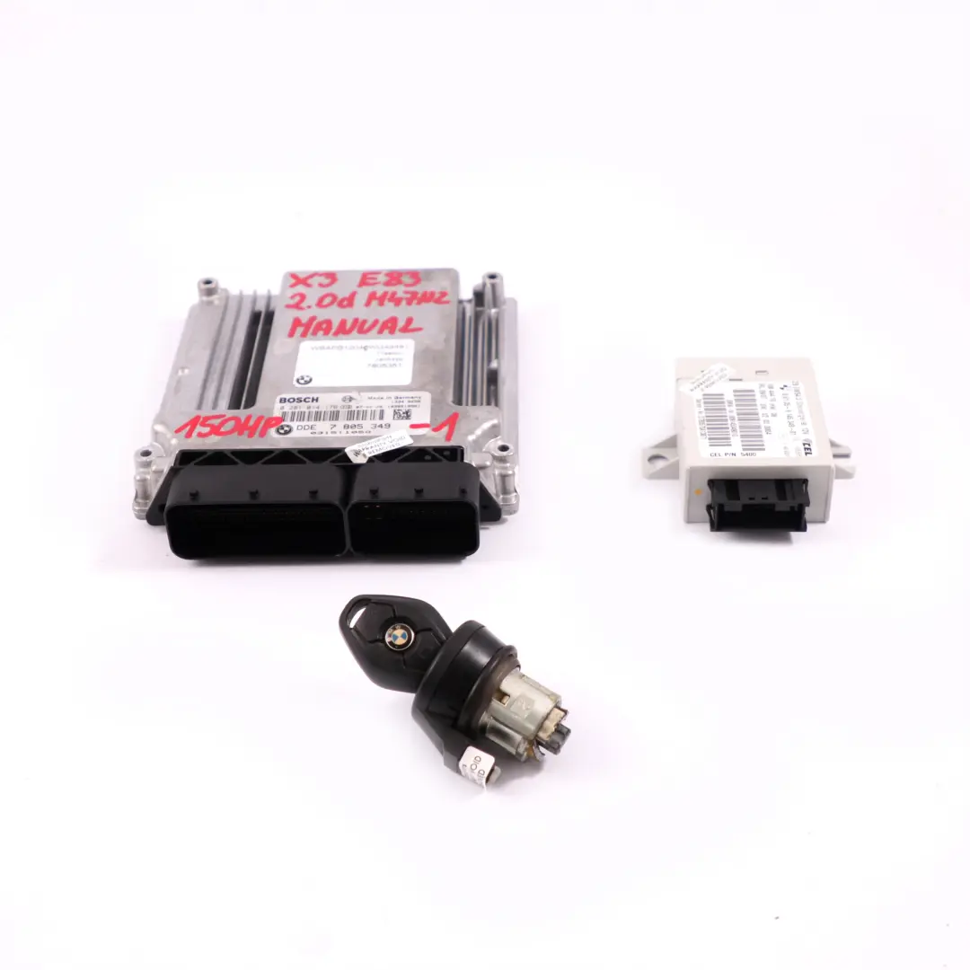 Motor M47N2 150PS ECU Steuergerät + EWS3 + Schlüssel BMW X3 E83 2.0d - SKU 7805349-1 - Teilenummer 7805349