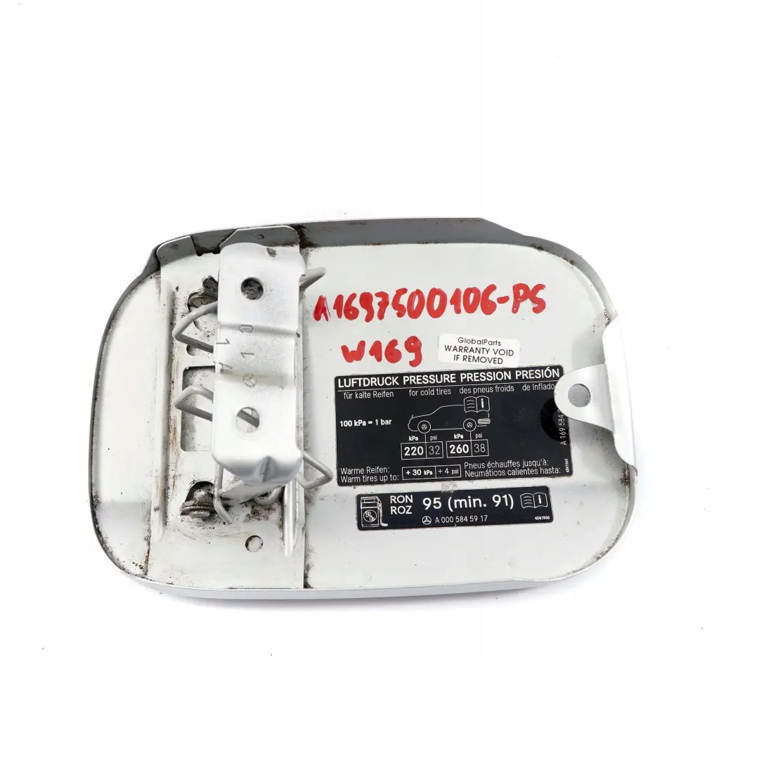 MERCEDES A W169 Klapka paliwa Polar Silver - SKU A1697500106-PS - Numer Części A1697500106