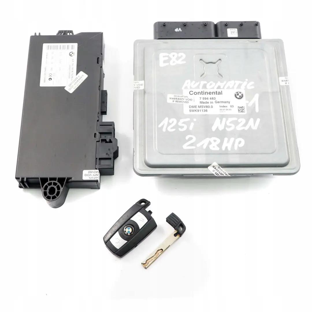 N52N 218HP ECU Kit DME CAS3 + Llave Automatico para BMW E82 E88 125i con número de pieza 7594483 BMW E82 E88 125i N52N 218HP ECU Kit DME CAS3 + Llave Automatico - SKU 7594483-1 - Número de pieza 7594483