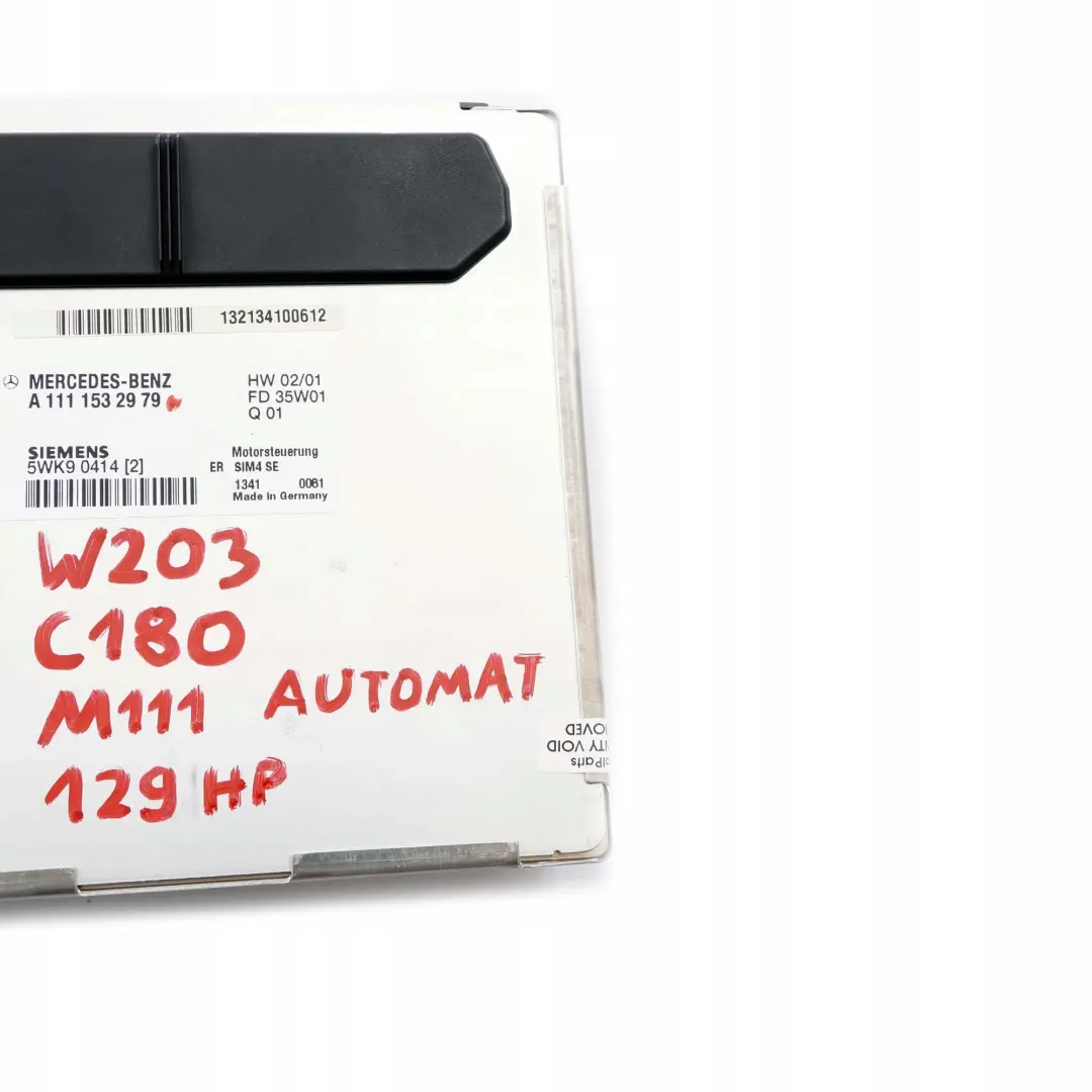 Mercedes-Benz W203 CL203 C 180 M111 Engine Control Unit Module ECU to with Part number A1111532979 Mercedes-Benz W203 CL203 C 180 M111 Engine Control Unit Module ECU - SKU A1111532979 - Part number A1111532979