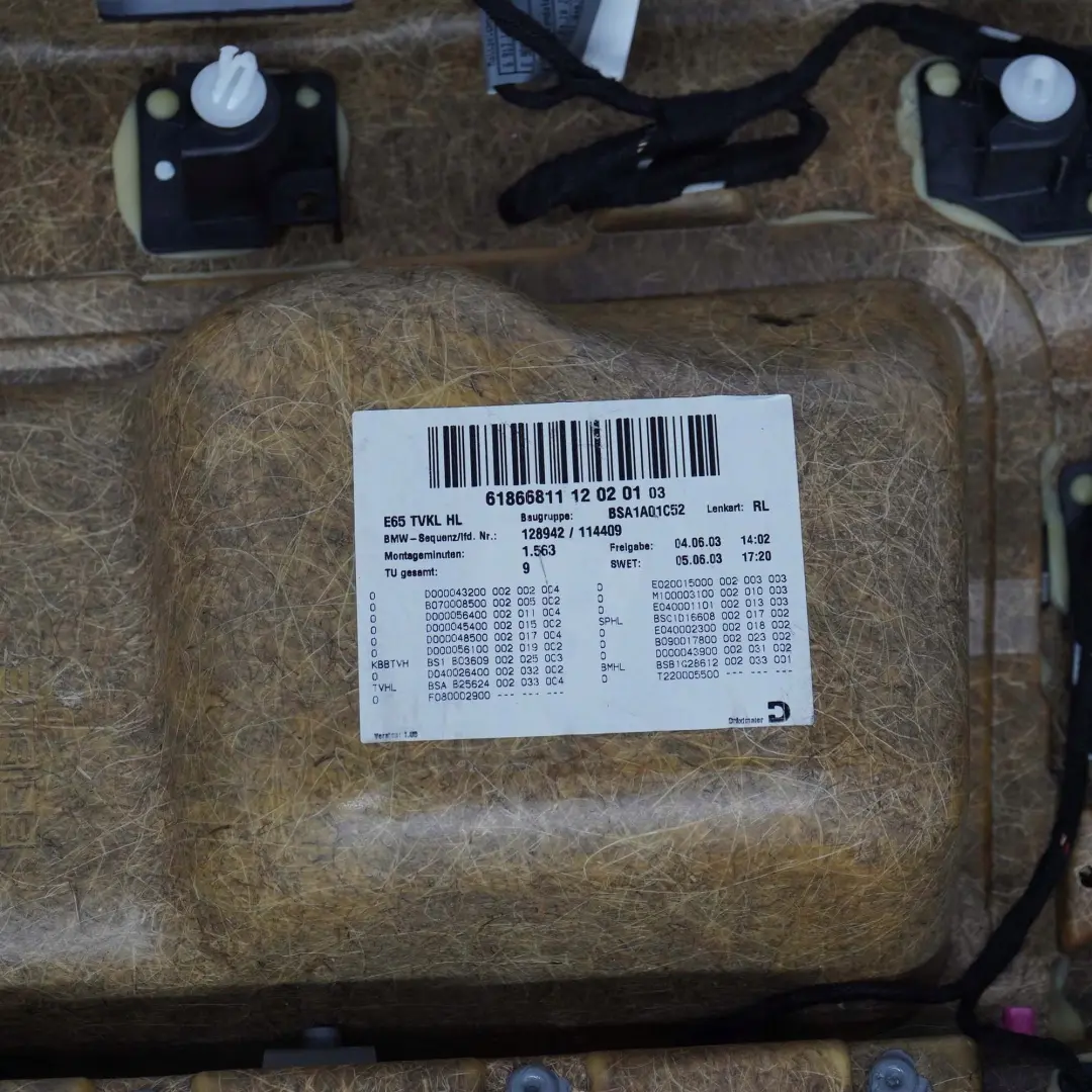 BMW 7 E65 Panneau Portieres Revetement Arriere Gauche Cuir Nasca Vert - SKU 7144159 - Numéro de pièce 7144159