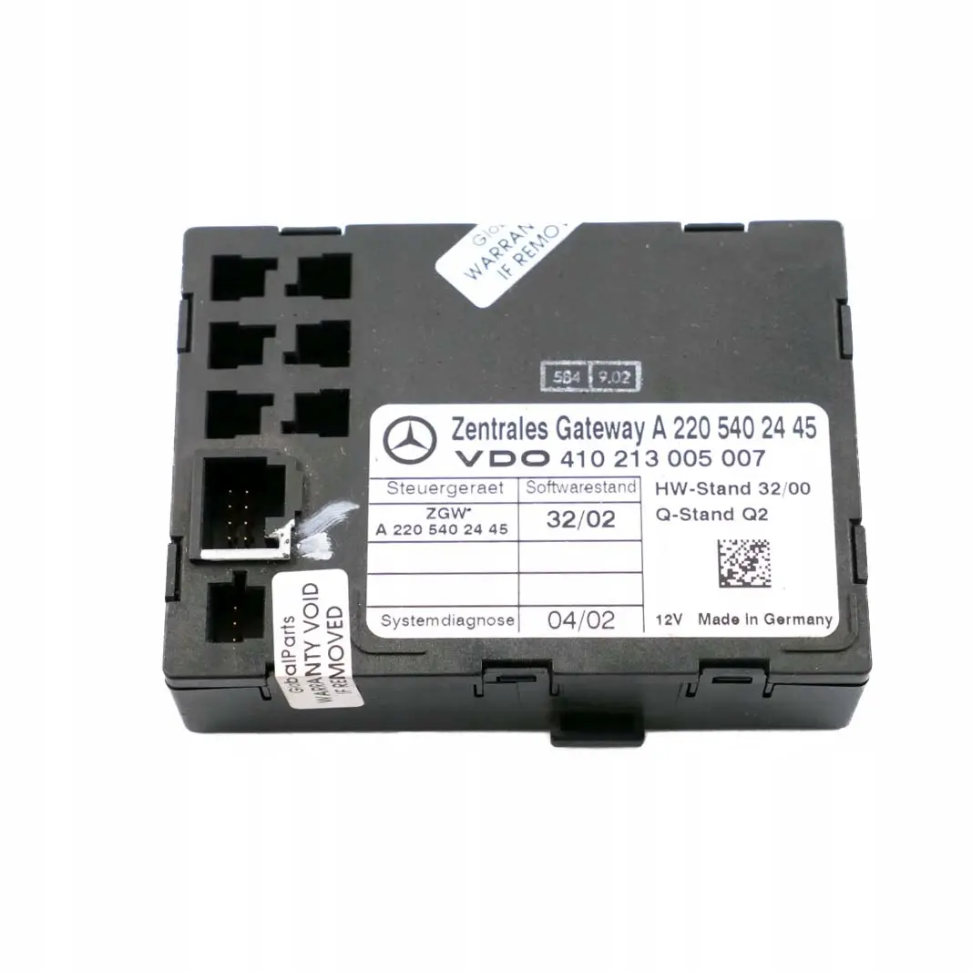 Mercedes-Benz S-Class W220 Central Gateway Control Unit Module ECU to with Part number A2205402445 Mercedes-Benz S-Class W220 Central Gateway Control Unit Module ECU - SKU A2205402445 - Part number A2205402445