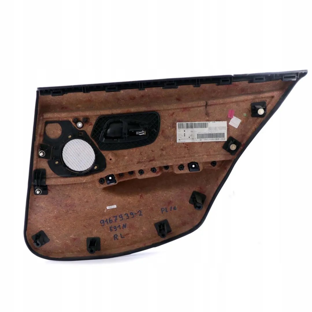 Trasero Izquierdo Forro Tarjeta Puerta Tela Antracita Vertex para BMW E90 E91 LCI con número de pieza 9167939 BMW E90 E91 LCI Trasero Izquierdo Forro Tarjeta Puerta Tela Antracita Vertex - SKU 9167939 - Número de pieza 9167939