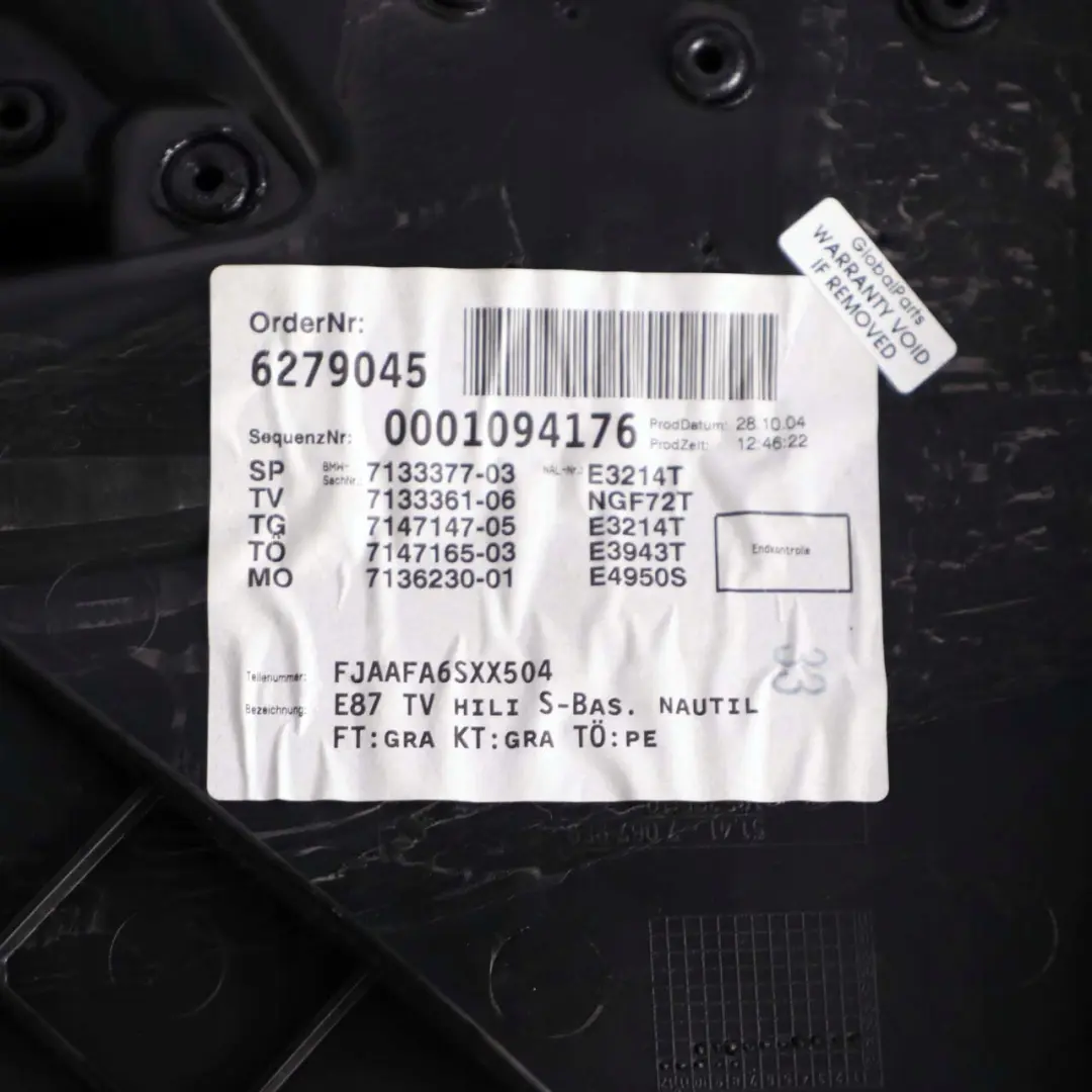 BMW E87 Garniture de Porte Arriere A Gauche Gris Alaska Gris Folienteil - SKU 7133361 - Numéro de pièce 51427133361