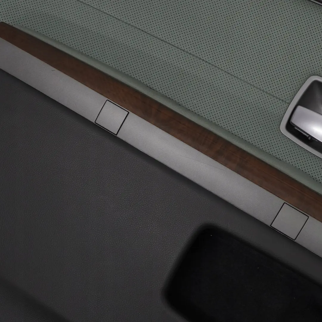 Left Door Card Leather Nasca Green Lining Trim para BMW E65 Rear con número de pieza 7144159 BMW E65 Rear Left Door Card Leather Nasca Green Lining Trim - SKU 7144159 - Número de pieza 7144159