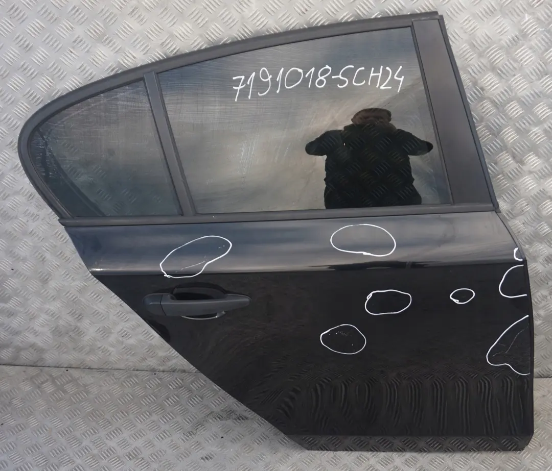 BMW 1 Series 24 E87 E87N Door Rear Right O/S Schwarz 2 Black II - 668 - SKU 7191018-SCH24 - Part number 7191018