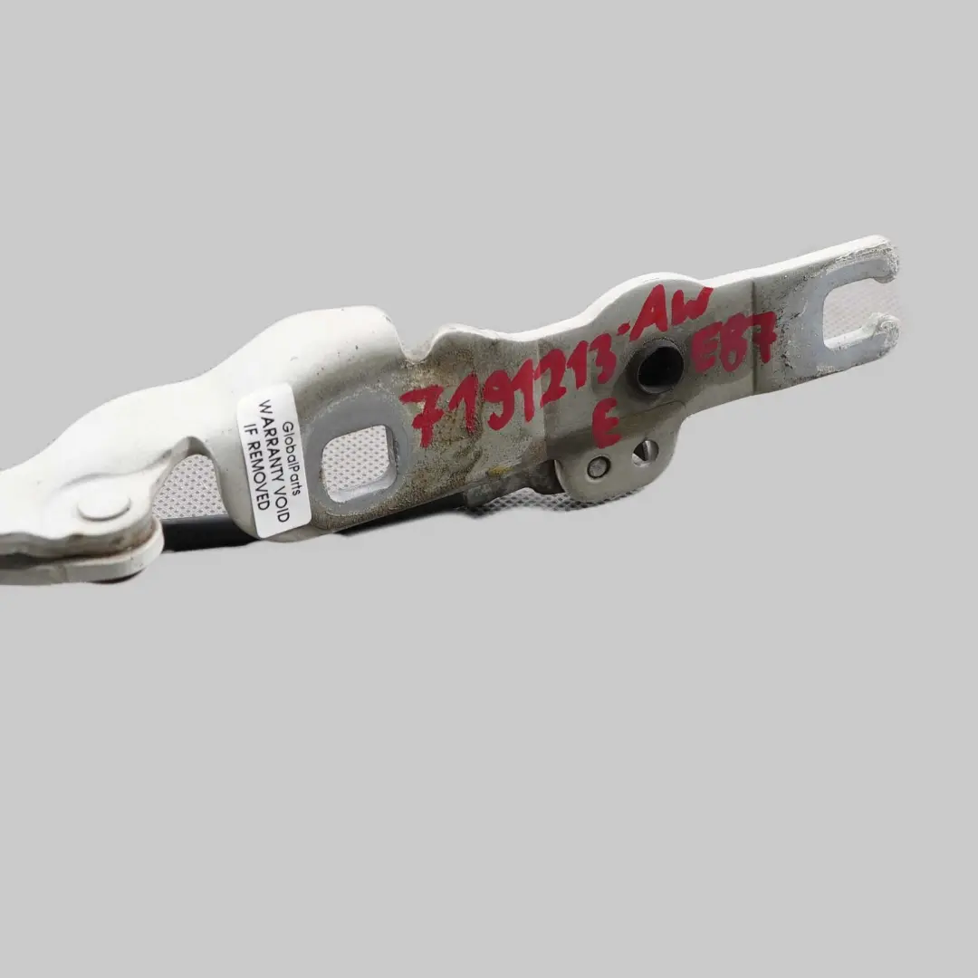 BMW E81 E87 A Gauche Charniere Rabat Blanc des Alpes Blanc - SKU 7191213-AW - Numéro de pièce 7060559