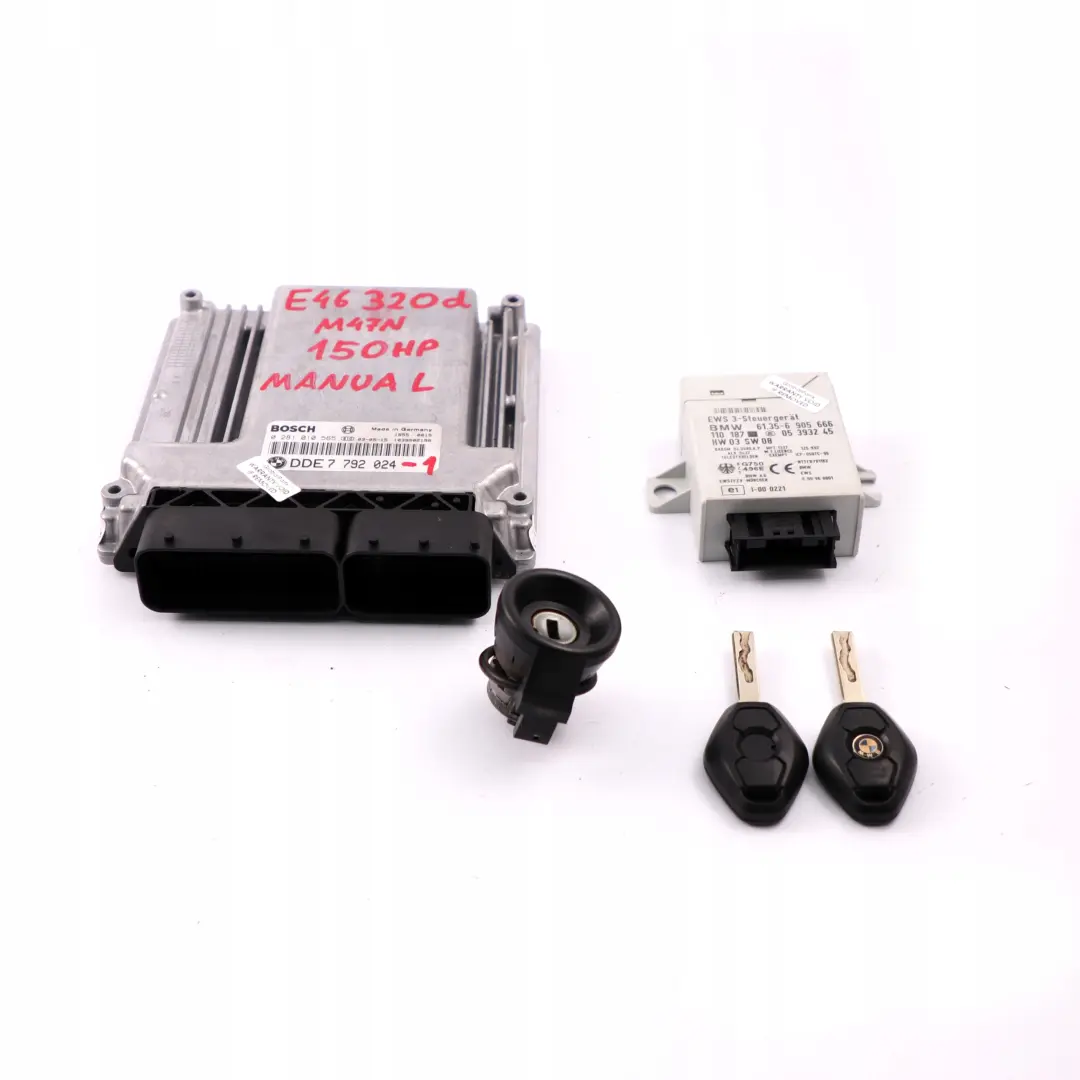 M47N 150HP ECU Kit DDE EWS3 + Keys Manual to BMW E46 320d Diesel Engine with Part number 7792024 BMW E46 320d Diesel Engine M47N 150HP ECU Kit DDE EWS3 + Keys Manual - SKU 7792024-1 - Part number 7792024