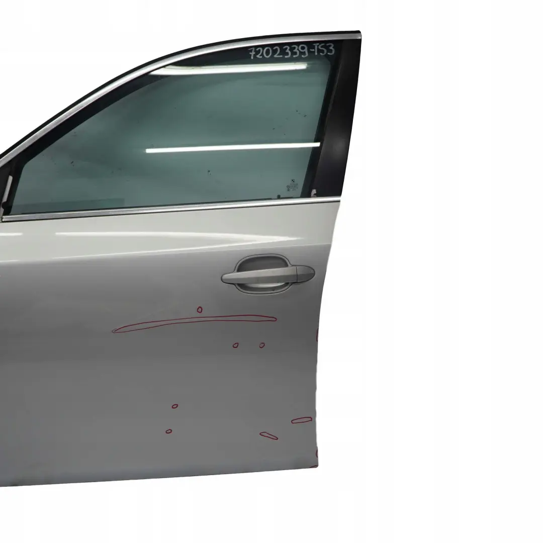 BMW E60 E61 Porte avant Gauche Argent Titane Titan Argent Metallise - 354 - SKU 7202339-TS3 - Numéro de pièce 7202339