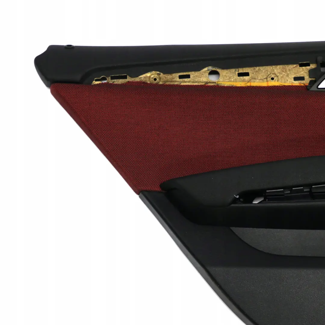Left N/S Door Card Lining Trim Fabric Cloth Vermilion Red to BMW X1 E84 Rear with Part number 7327243 BMW X1 E84 Rear Left N/S Door Card Lining Trim Fabric Cloth Vermilion Red - SKU 7327243 - Part number 7327243