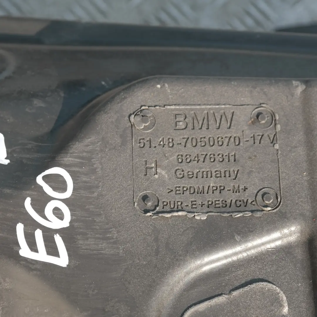BMW 5 6 er E60 E61 E63 E64 Schallisolierung Tunnel Vorne - SKU 7050670 - Teilenummer 51487050670