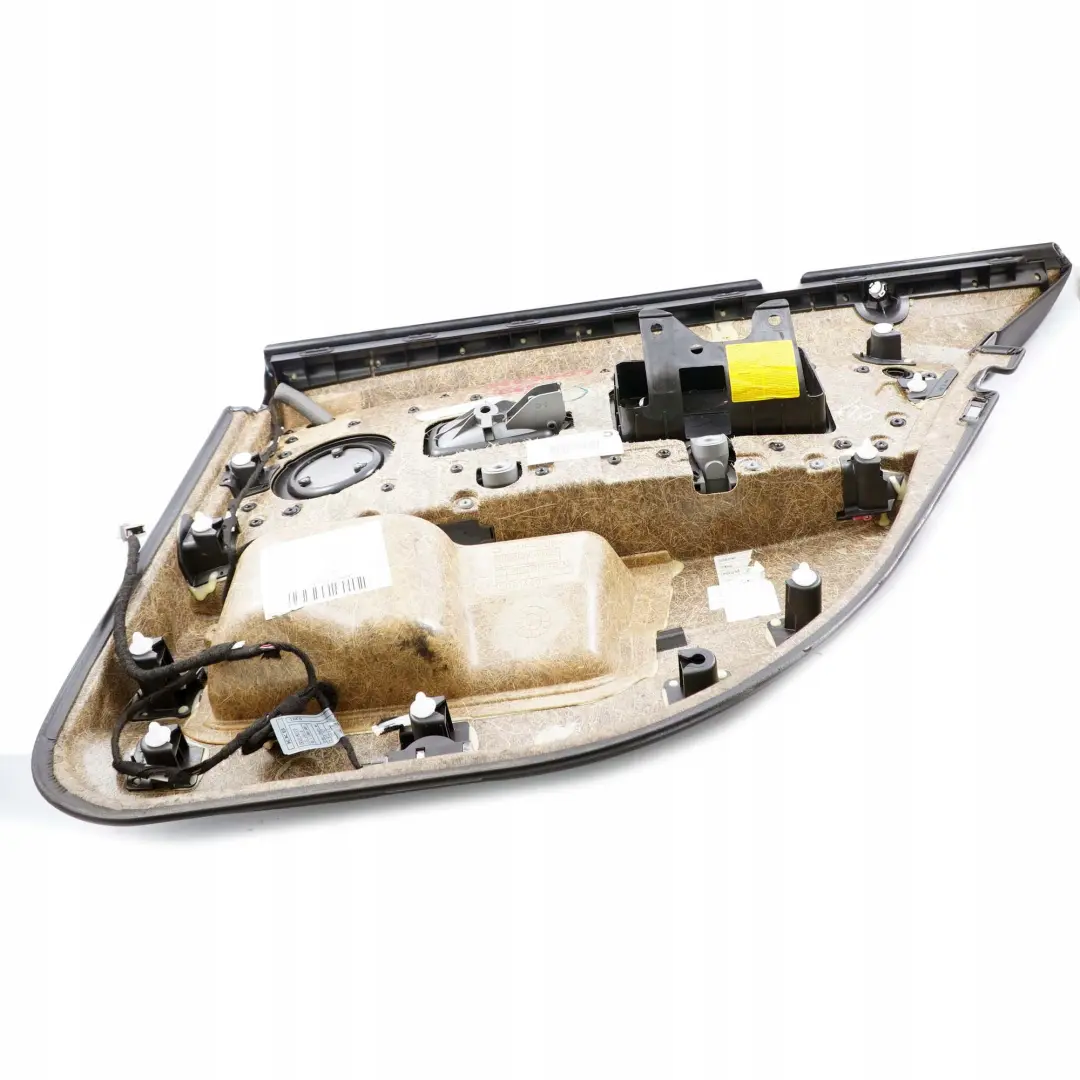 BMW E65 Rear Left Door Card Leather Pearl Black Lining Trim - SKU 9153607 - Número de pieza 9153607