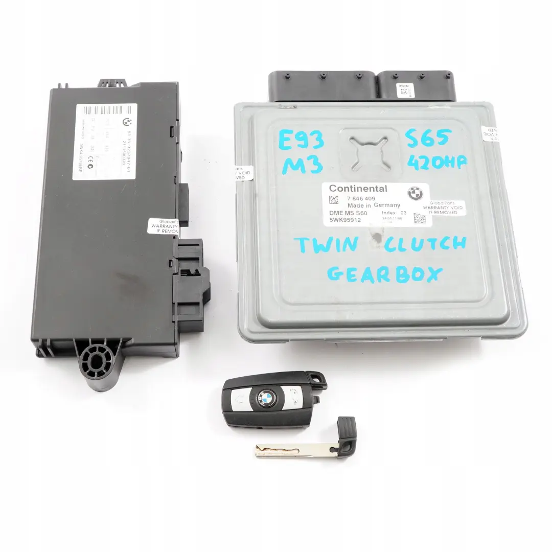 Moteur S65 420PS Commande Dme +CAS3+2 Schluess pour BMW E90 E92 E93 M3 à propos du numéro de pièce 7846409 BMW E90 E92 E93 M3 Moteur S65 420PS Commande Dme +CAS3+2 Schluess - SKU 7846409-1 - Numéro de pièce 7846409