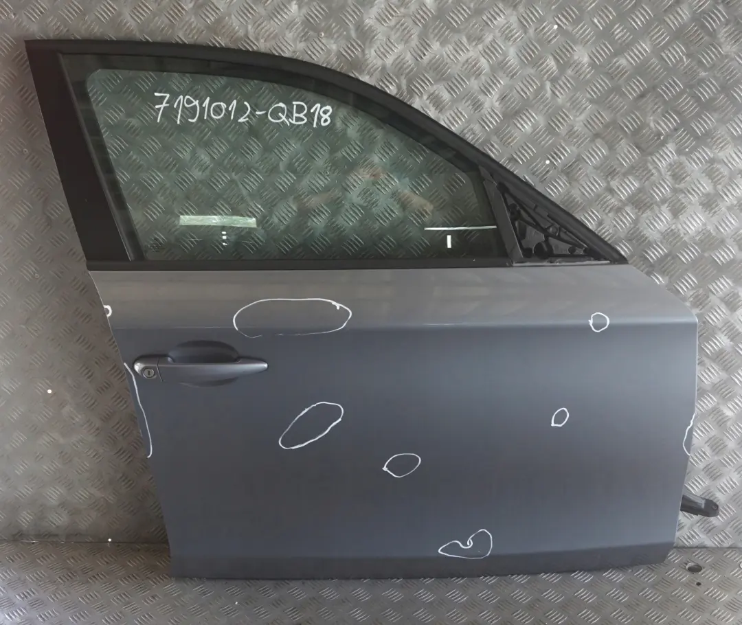 BMW 1 SERIES 18 E87 E87N Door front right O/S Quarzblau Blue Blau Metallic - A18 - SKU 7191012-QB18 - Part number 7191012