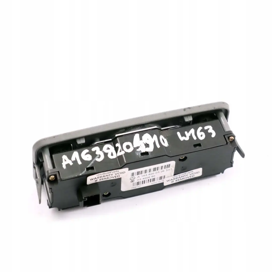 Consola Central Ventana Aire Acondicionado Panel Interruptores para Mercedes M W163 con número de pieza A1688206810 Mercedes M W163 Consola Central Ventana Aire Acondicionado Panel Interruptores - SKU A1638204910 - Número de pieza A1688206810