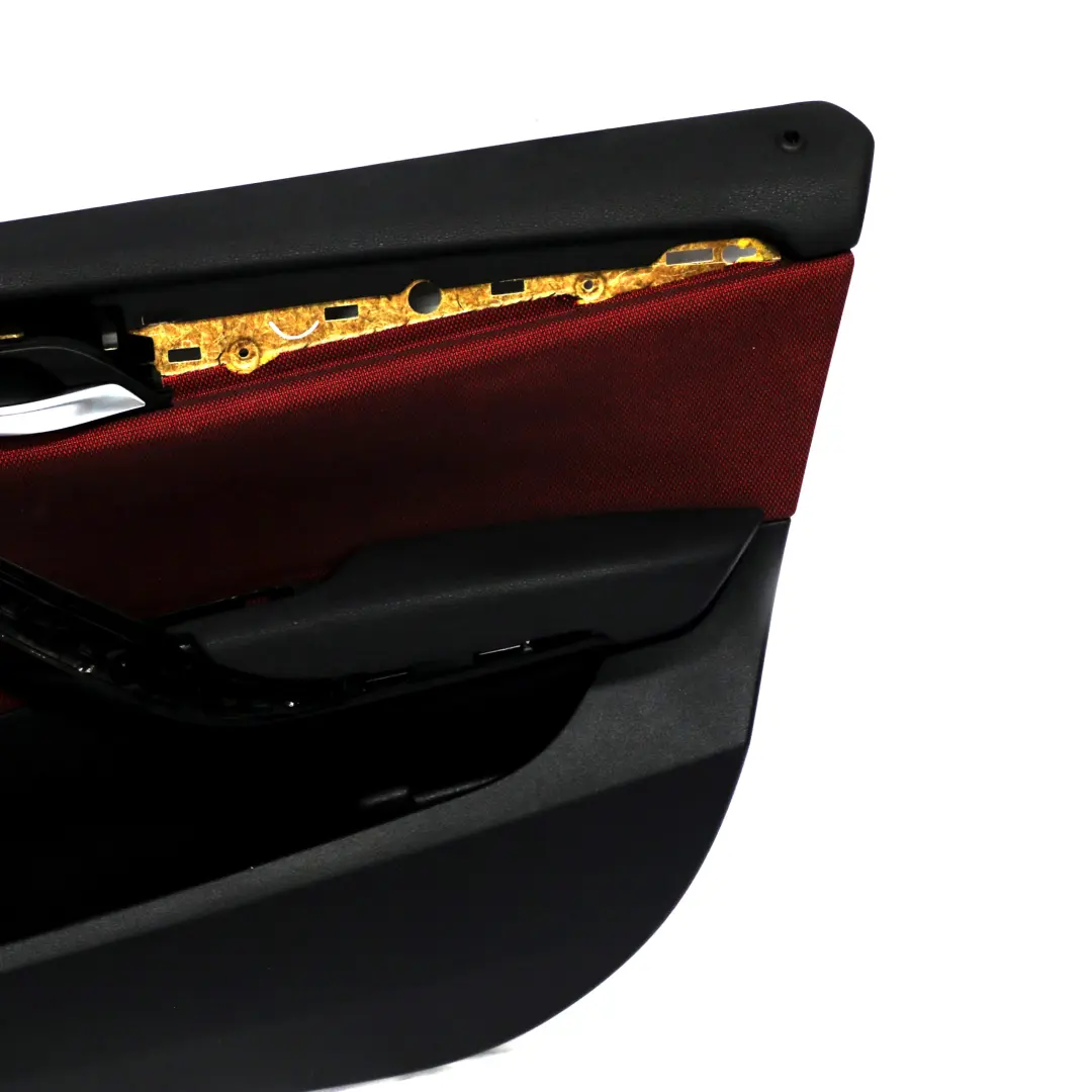 Delantero Derecho Forro Tarjeta Puerta Tela Tela Rojo Bermellon para BMW X1 E84 con número de pieza 7320192 BMW X1 E84 Delantero Derecho Forro Tarjeta Puerta Tela Tela Rojo Bermellon - SKU 7320192 - Número de pieza 7320192