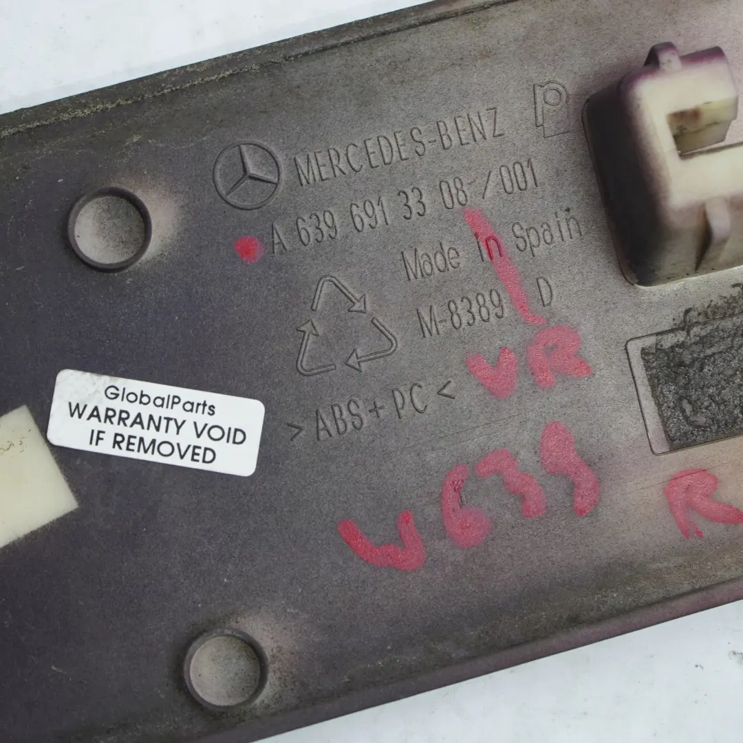 Mercedes-Benz Vito W639 Rear Right O/S Sliding Door Middle Rail Trim Velvetrot to with Part number A6396913308 Mercedes-Benz Vito W639 Rear Right O/S Sliding Door Middle Rail Trim Velvetrot - SKU A6396913308-VR - Part number A6396913308